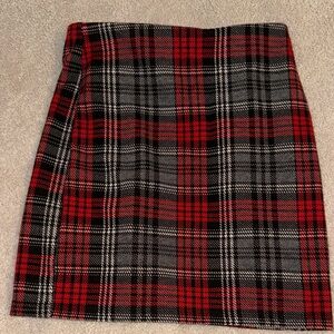 Red and Black Plaid Women's Skirt